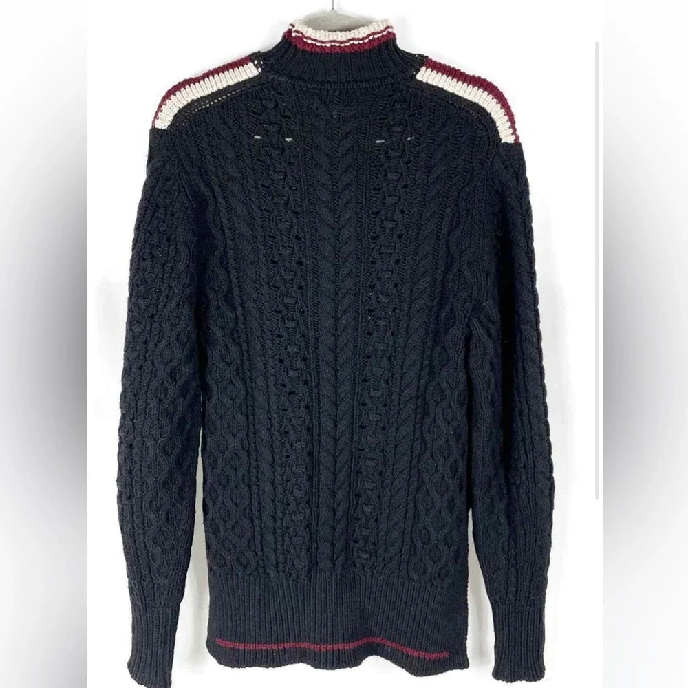 Isabel Marant Navy Blue Cable Knit Sweater - Picture 2 of 5